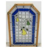 Wood Framed leaded Stained Glass Panel