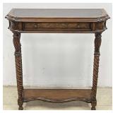 Leather Inset Top Console Table