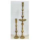 Vintage Brass Floor Candlesticks