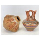Signed Native American Style Wedding Vase & More