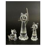 Swarovski Crystal Cat Figurines