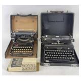 Vintage Corona & Royal Portable Typewriters