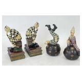 Harlequin Jester Bookends & More