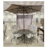 Wrought Iron Bistro Set w/ Umbrella