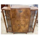 Turnidge English Art Deco Walnut Cocktail Cabinet