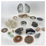 Polished Rock Specimens, Geode Bookends & More