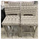 Rattan & Wood Bar Stools