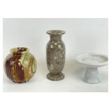 Carved & Polished Carved Onyx Vase & More