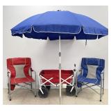 Beach Accessories - Chairs, Umbrella & Wagon
