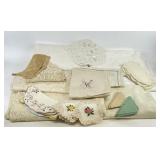 Vintage Lace, Linen & Cotton Table Linens