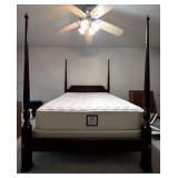 Drexel Vintage Cherry Wood Queen Size Bed