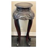 Hand Carved Wood Jardiniere Stand