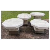 Italian Style Travertine Octagonal Accent Tables