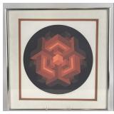 Framed Geometric Serigraph - Numbered & Signed