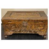 Chinese Hand Carved Camphor Wood Chest