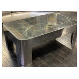Modern Chrome & Glass Coffee Table