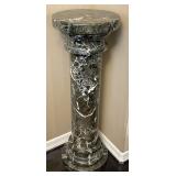 4.5 FT Polished Black & Gray Marble Pedestal Stand