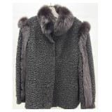 Vintage Jindo Black Persian Lamb Jacket with Fur