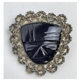 Mexican Aztec Revival Sterling Brooch