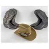 XXXX Felt Hat & Vintage Cowboy Boots