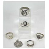 Vintage Sterling Rings & Pendant