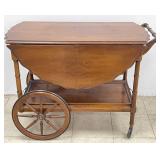 Vintage Hekman Drop Leaf Tea Cart on Casters