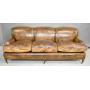 Contemporary brown leather sofa