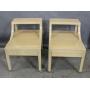 Pair of cream lacquered two tier side tables