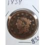 1838 Large Cent coin