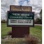 Outdoor 10'x5' lighted sign with base