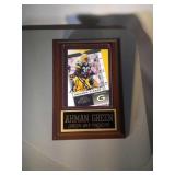 Ahman Green autographed plaque
