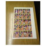 1997 Green Bay Packers card sheet