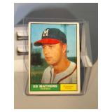 1961 Topps Ed Mathews BB card, # 120