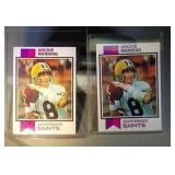 lot of 2 1973 Topps Archie Manning FB cards