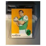 1969 Topps Joe Namath FB card