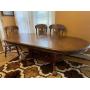 8' oval dining table w/claw & ball feet and 2 lvs