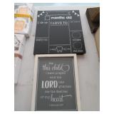 2 CHILD MILESTONE CHALKBOARDS, RELIGIOUS SIGN