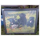 BLACK LABRADORS PRINT/FRAME 26" X 32"
