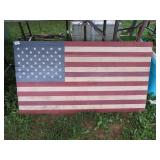 LARGE WOODEN FLAG 23" X 42"