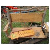 PORCH SWING, WELCOME SIGN