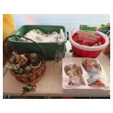 CHRISTMAS-GRN TOTE,BASKETS,ANGELS