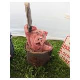 WOODEN PIG BUTCHER KNIFE ADV