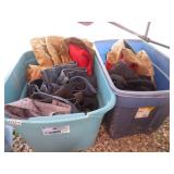 2 Totes of Old Carhartt and Farmer Overalls