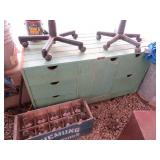 Green Work Bench w/ Drawers and Door 54x28x30