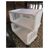 Plastic 2 Tier Storage Cart on Wheels