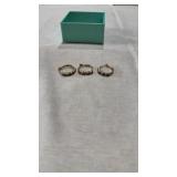 3 925 silver earrings with gemstones one matching