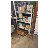 Metal Shelf and Contents
