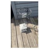 Metal Plant Stand and Cast Candle Holder
