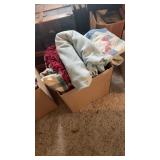 Box of blankets and quilt