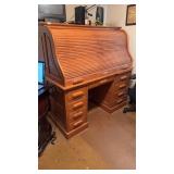 Modern Oak High S Roll Top Desk